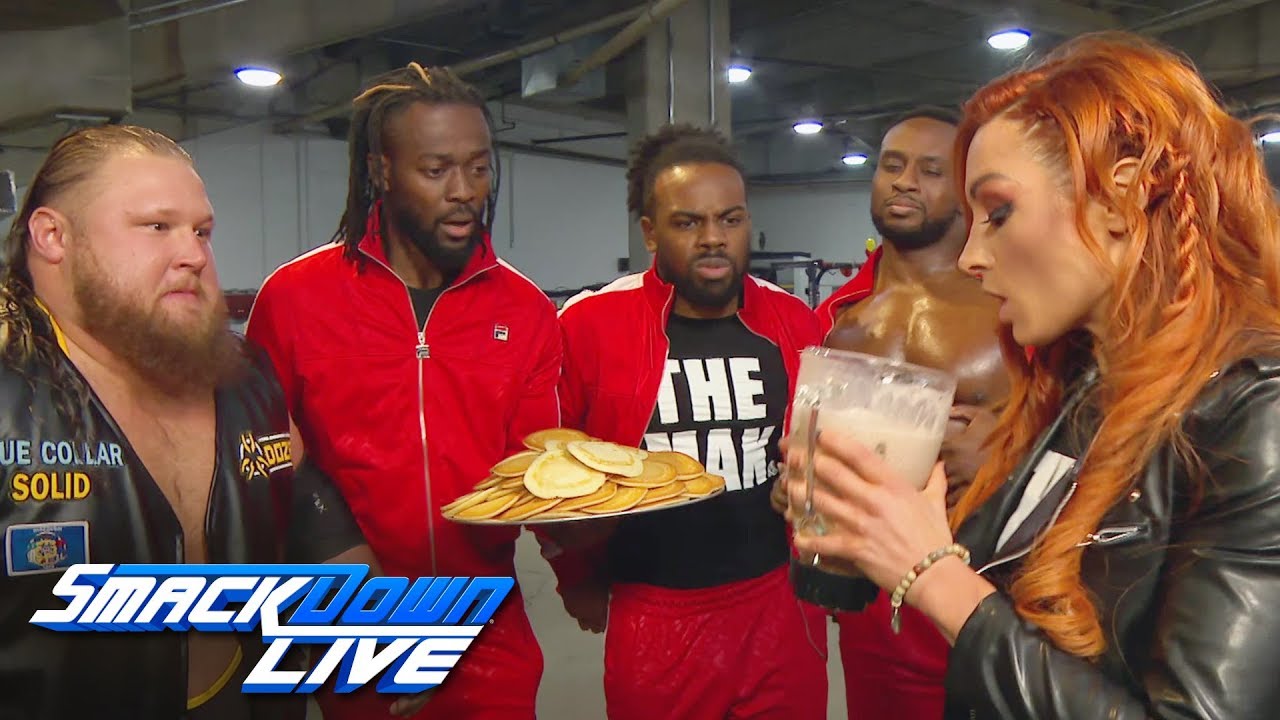 Becky Lynch downs Heavy Machinery’s epic protein shake: SmackDown LIVE, Jan. 15, 2019