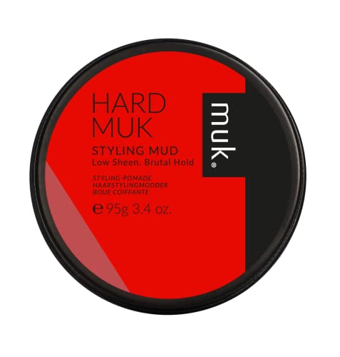 MUK. Haircare Hard Brutal Hold Styling Mud, Hair Product, Hair Mud for Men, Brutal Hold, Low Sheen Finish – 3.4oz