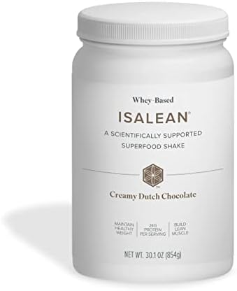 Isagenix IsaLean Shake – Meal Replacement Protein Shake Supports Healthy Weight & Muscle Growth – Protein Powder Enriched with 23 Vitamins – Creamy Dutch Chocolate, 30.1 Oz (14 Servings)