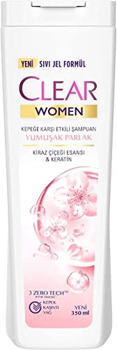 Makes Every Shower More Enjoyable Clear Women Anti-Dandruff Shampoo Soft Shiny Cherry Blossom Essence & Keratin 350 ml