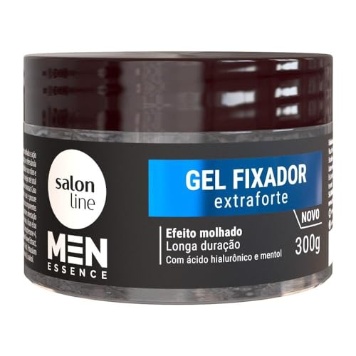 Salon Line – Linha Men (Essence) – Gel Fixador Extra Forte 300 Gr – (Men (Essence) Collection – Extra Strong Fixing Gel Net 10.58 Oz)