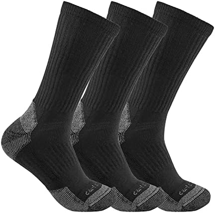 Carhartt Men’s Midweight Cotton Blend Sock 3 Pack