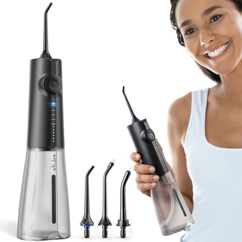 esLife Water Flosser Cordless 10Oz Capacity, 6 Pressures & 5 Modes Rechargeable Teeth Clean Picks, IPX7 Waterproof Water Dental Flosser for Home and Travel