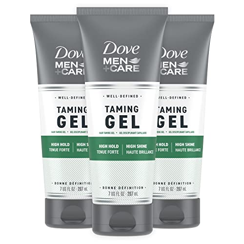 DOVE MEN + CARE Styling Gel for a Strong Hold Hair Taming Gel Hair Styling Product for Thicker and Healthier Looking Hair, 7 Fl oZ (Pack of 3)