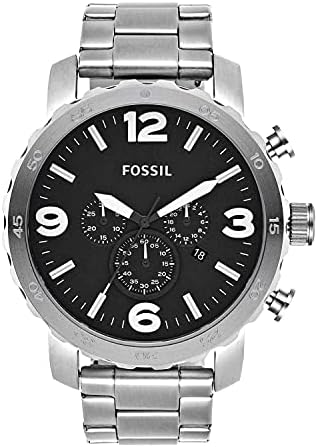 Fossil Nate Men’s Watch with Oversized Chronograph Watch Dial and Stainless Steel or Leather Band