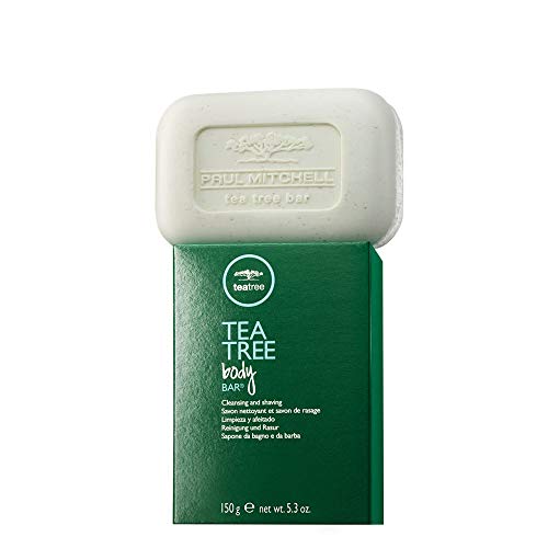 Tea Tree Body Bar Soap with Tea Tree Oil + Parsley Flakes, Deep Cleans + Exfoliates, For All Skin Types