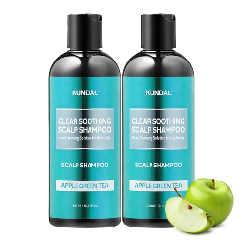 Kundal Pro Deep Cleansing & Oily Scalp [Apple Green Tea] Hair Shampoo – Sensitivity Care, Reduce Flakes, Relieves Scalp Shampoo 600ml (10.8 Fl Oz x 2ea)