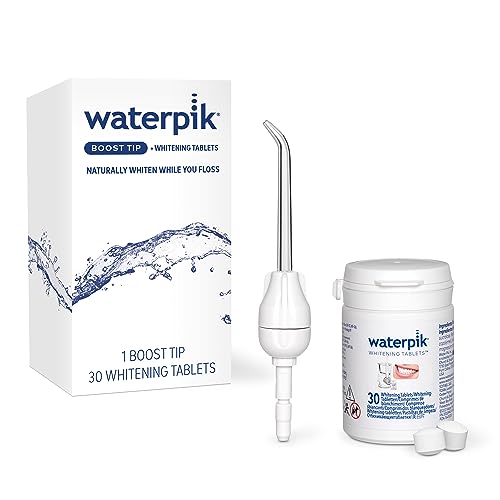 Waterpik Boost Water Flosser Tip with 30 Fresh Mint Whitening Tablets, Whiten Teeth and Remove Stains Gently