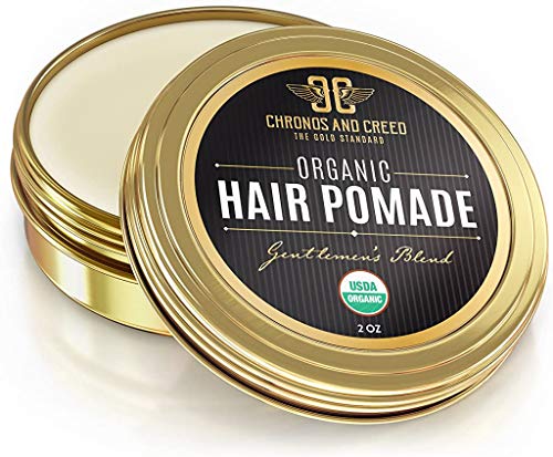 CRIUS COSMETICS Hair Pomade for Men – Certified Organic Pomade with Vegan Ingredients (Chronos And Creed), Natural Hair Balm for Strong Hold & Scalp Care (2 Fl Oz)