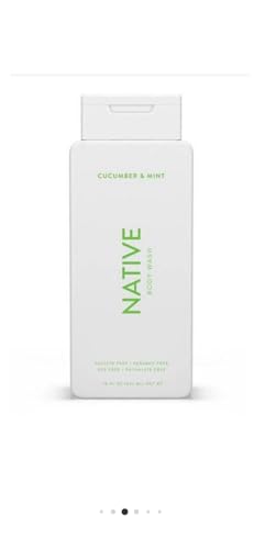 Native Body Wash, Cucumber & Mint, Sulfate Free, Paraben Free, for Men and Women, 18 oz