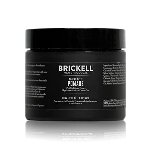 Brickell Men’s Products Shaping Paste Pomade For Men, All Natural, Texturizing Wax Pomade, 2 Ounce, Scented