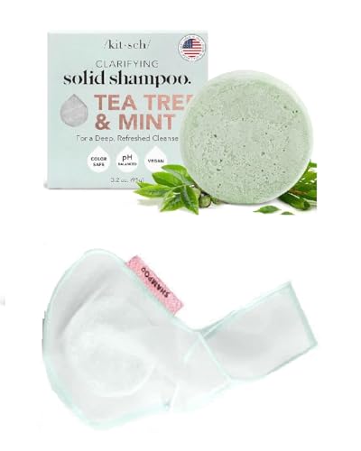 Kitsch Tea Tree & Mint Shampoo Bar and Bottle Free Beauty Soap Bar Bag with Discount