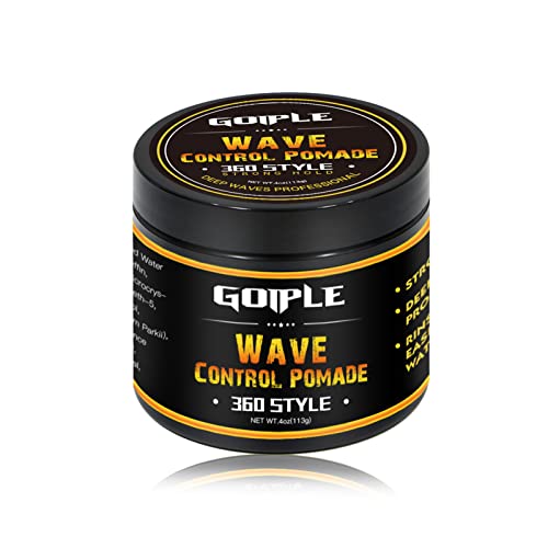 Natural Wave Pomade for Men Strong Hold, Easy Wash 360 Wave Training Hair Cream, Waves Grease for Men Promotes Layered Waves, Moisture, Control and Silky Shine 4oz