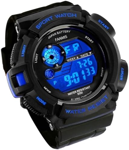 FANMIS Mens Military Multifunction Digital LED Watch Electronic Waterproof Alarm Quartz Sports Watch