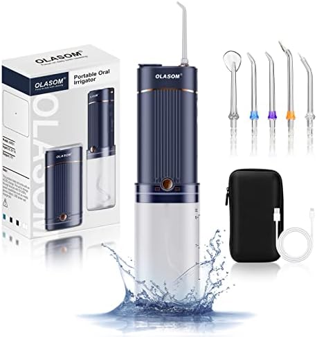 Water Flosser Cordless for Teeth – 320ML Water Teeth Cleaner Picks, 5 Cleaning Modes, Type C Rechargeable Oral Irrigator with 5 Jet Tips and Waterproof Case