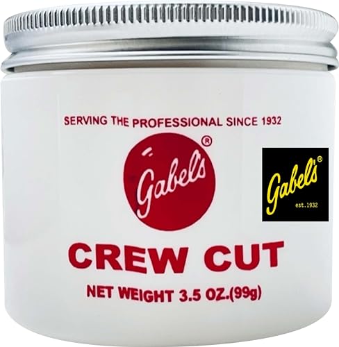 Gabel’s Crew Cut Butch Wax 3.5oz (Oil Based) Hair Styling Pomade Manufacturer Direct has Black Log Exclusive Aluminum cap