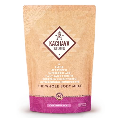 Ka’Chava All-In-One Nutrition Shake Blend, Coconut Acai, Superfoods, 26 Vitamins and Minerals, 25g Plant-Based Protein