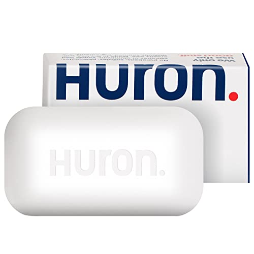 Huron Bar Soap – Citrus + Eucalyptus, 1 Pack – Crisp & Invigorating Scent of Citrus, Eucalyptus, Mint & Aromatic Greens