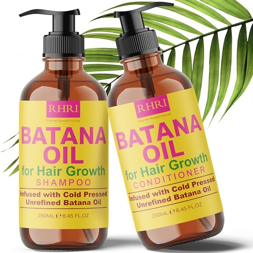 Batana Oil Shampoo and Conditioner Set | Clarifying Shampoo, Hair Growth Shampoo, Thinning Shampoo & Conditioner | Raw Batana Oil & Thickening Formula for Men & Women | Growth Enhancing Formula