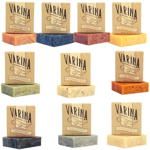 Natural Mens 2 Variety Bar Soap – Gentle Cleansing for Sensitive Skin, Earthy Scents – 10 Pack – Experience Healthy and Glowing Skin