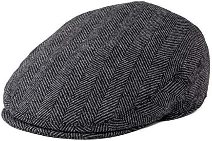 FEINION Men’s Wool Tweed Newsboy Ivy Cap Gatsby Golf Flat Hat